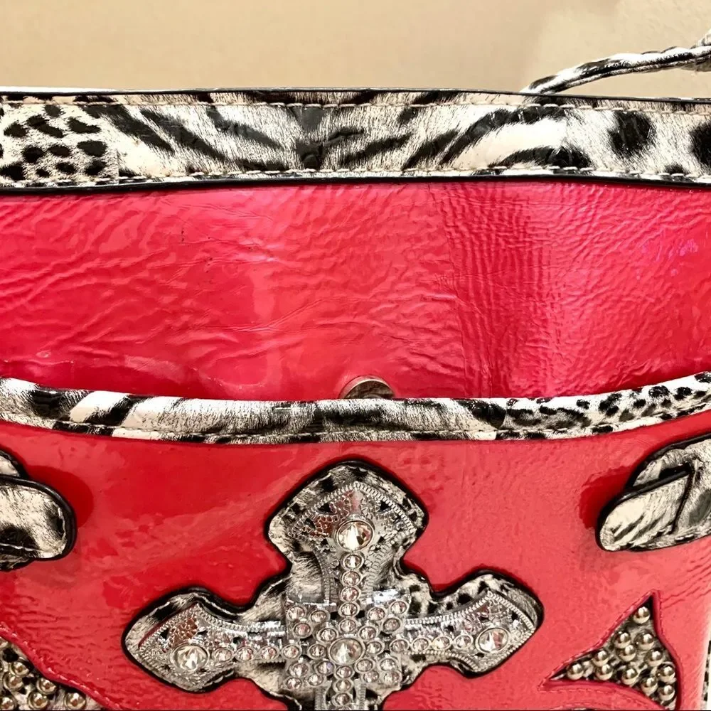 Pink Purse‎ With Silver Embellished Cross